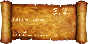 Bálint Manon névjegykártya